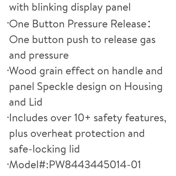 ❤️ New Pioneer Woman Linen Speckle 6Qt Pressure Cooker Blinking Display - Picture 9 of 10